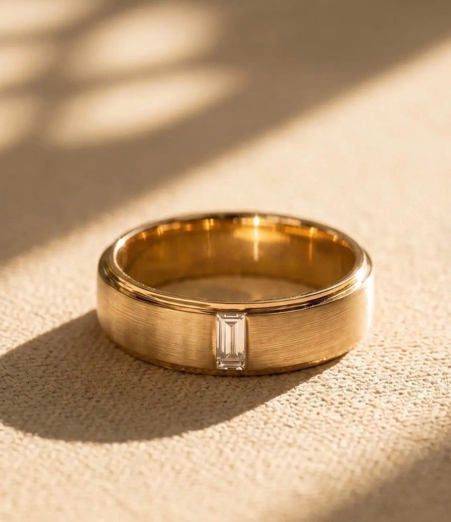 Zion - Men's Baguette Wedding Band