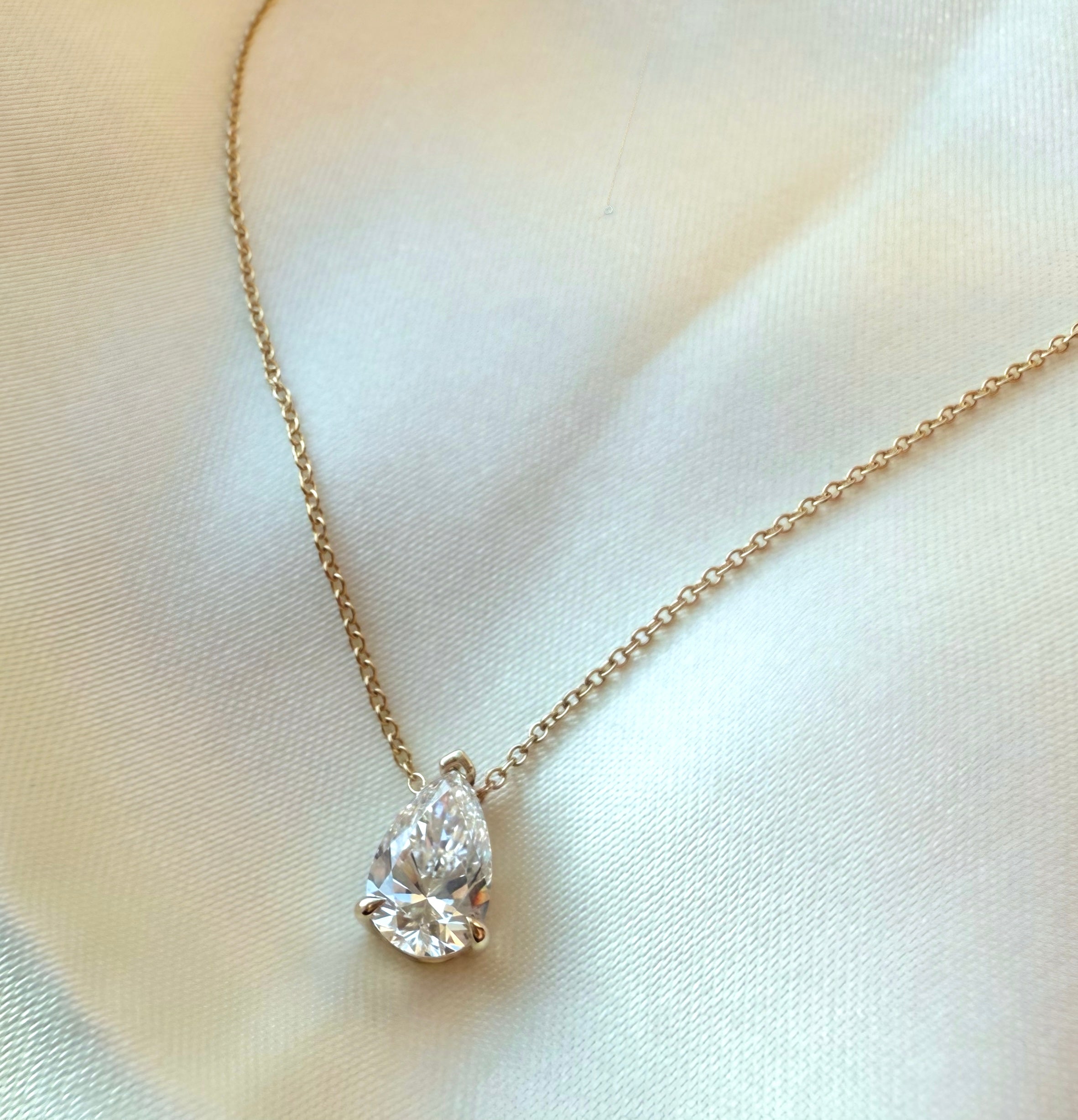 Pear Shaped Diamond Necklace