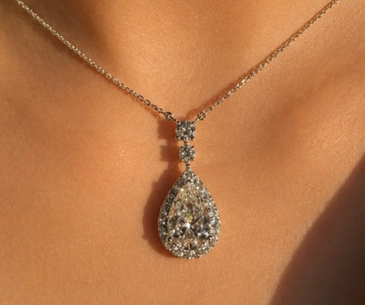 The Everlight Pendant - 3.05 carat Pear in Platinum