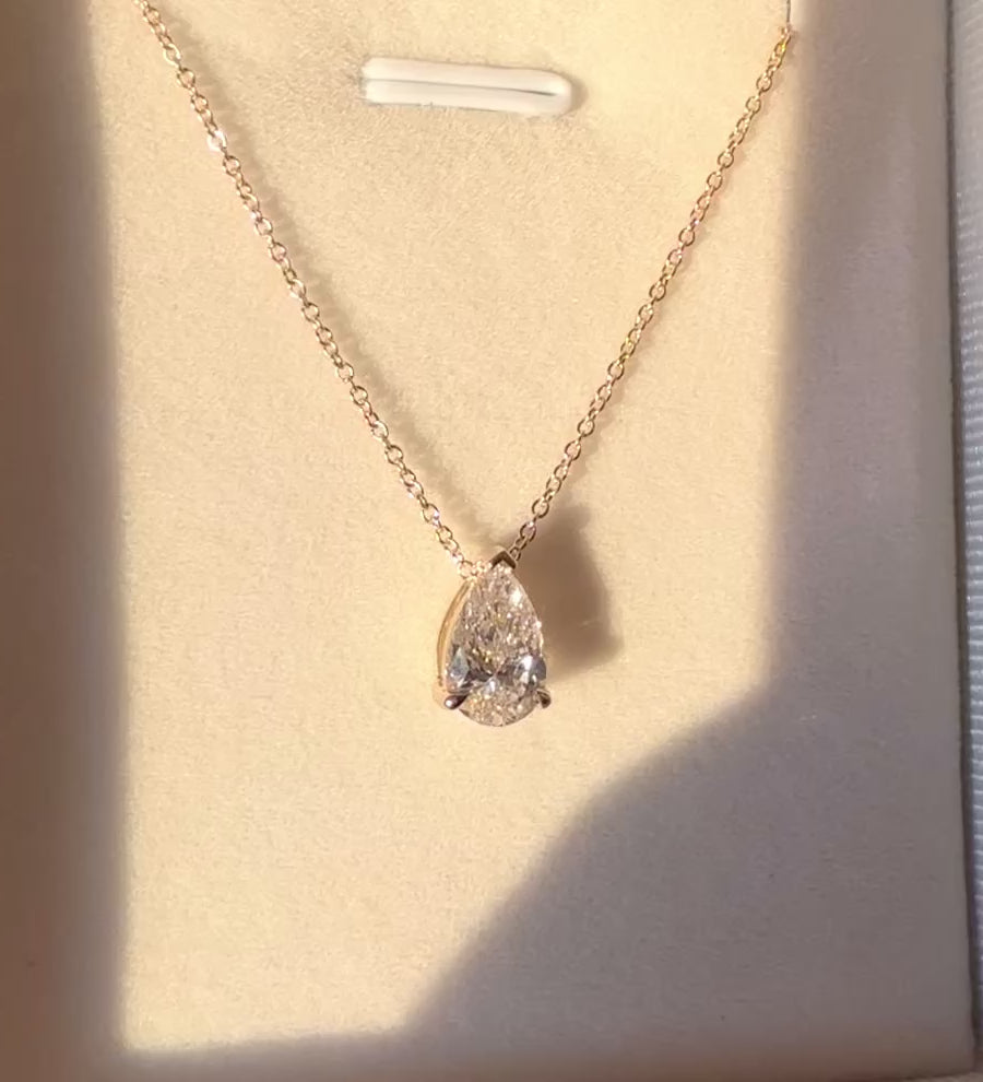Pear Shaped Diamond Necklace