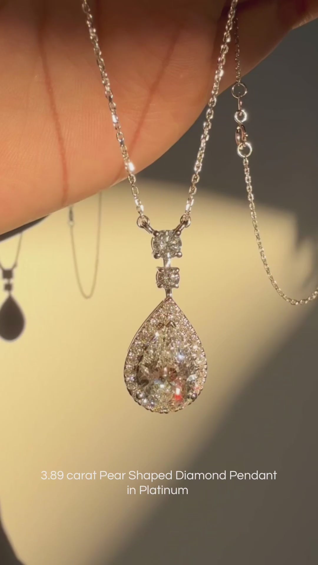 The Everlight Pendant - 3.05 carat Pear in Platinum